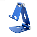 Aluminum alloy mobile phone bracket double folding flat bracket desktop lazy bracket-BLUE