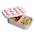 Lunch Box Food Container Snack Picnic Authentic Wood Strap Cutlery Palm Trees