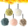 5pcs Solid Color Shower Sponges Bath Balls Mesh Nets
