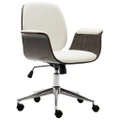 Office Chair White Bent Wood and Faux Leather vidaXL