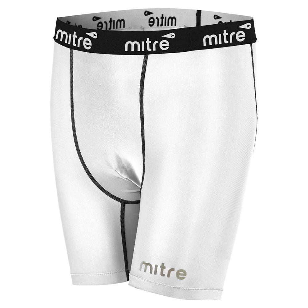 Mitre Neutron Compression Shorts Size MY 8-10y Kids Unisex Sports Tights White