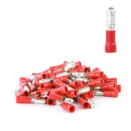 DNA WCI017 4mm Red Male Bullet Single Grip 100 Pack