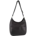 Pierre Cardin Womens Italian Leather Bag Perforated Cross Body Travel - Black