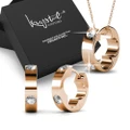 Boxed Ring Pendant Rose Gold Set Embellished with SWAROVSKI® Crystals