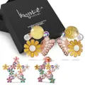 Boxed Butterfly Floral Stud & Star Flower Stud Earrings Set