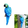 Parrot Statue Resin Bird Figurine for Patio Lawn Yard Wall Mounted Garden Decoration -Blue