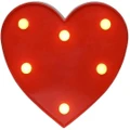 LED Marquee Lights Heart Shaped for Night Light Wedding Birthday Party Battery Powered Christmas Lamp Home Bar Decoration -Red