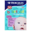 Hercules Pk20 10cm x 12cm Resealable Click Zip Baby Food Storage Bags Packaging