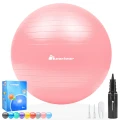 METEOR 65cm Anti-Burst Swiss Ball with Pump Yoga Pilates Rehab (Pink)