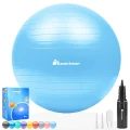 METEOR 65cm Anti-Burst Swiss Ball with Pump Yoga Pilates Rehab (Light Blue)