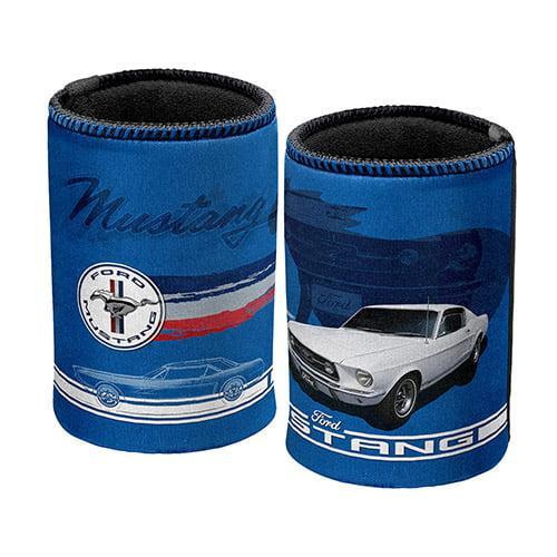 FORD MUSTANG PONY Blue Can Cooler Stubby holder Beer Cosy