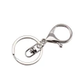 50x Swivel Keyring Lobster Clasps Keychain Key Ring Clasp Lanyard Trigger Clips Claw Chain Snap Hooks Rings Hook Metal Split Hanging Crafts Kit Silver