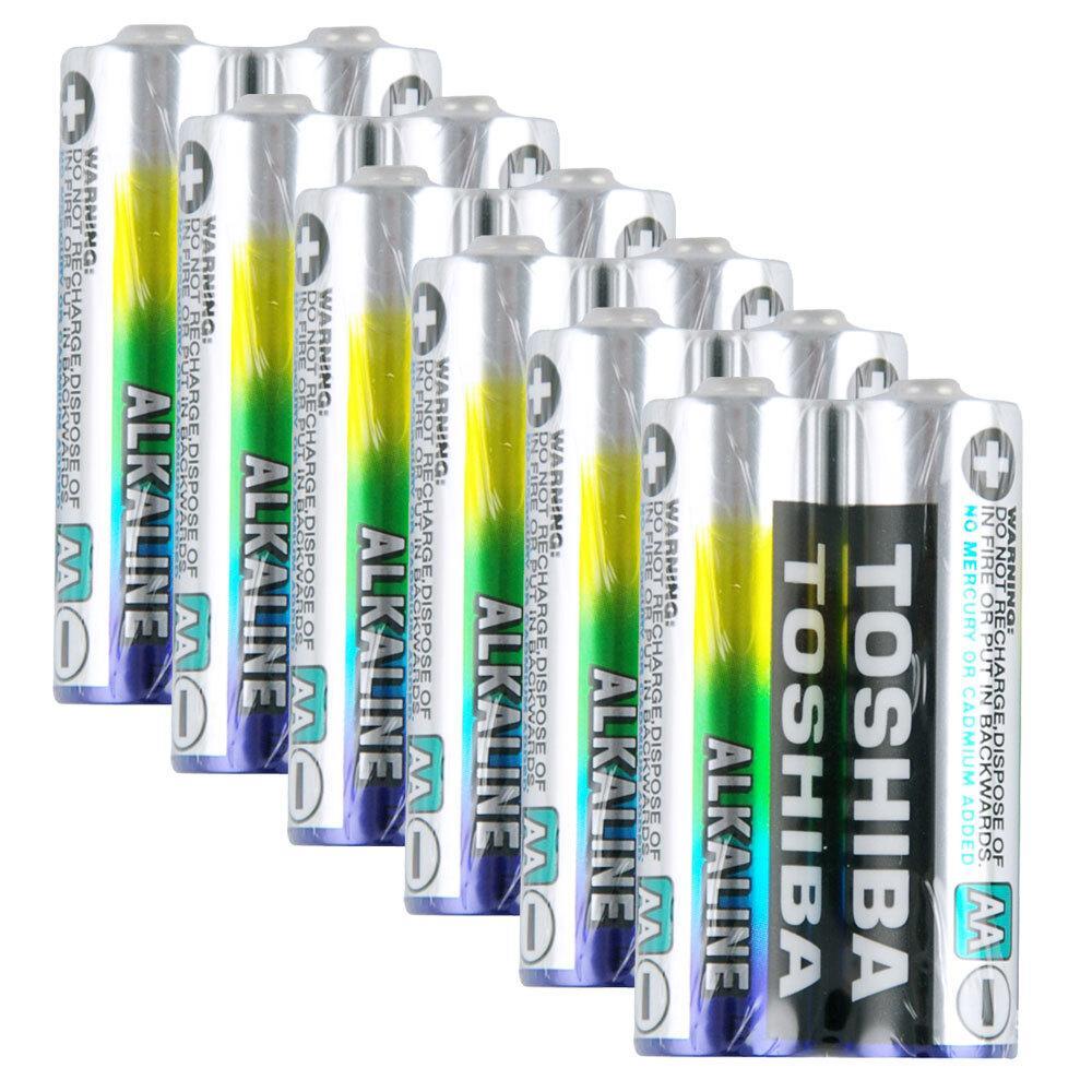 6x 2pc Toshiba Alkaline AA LR6 Battery Power Cylindrical Multi-Use Batteries