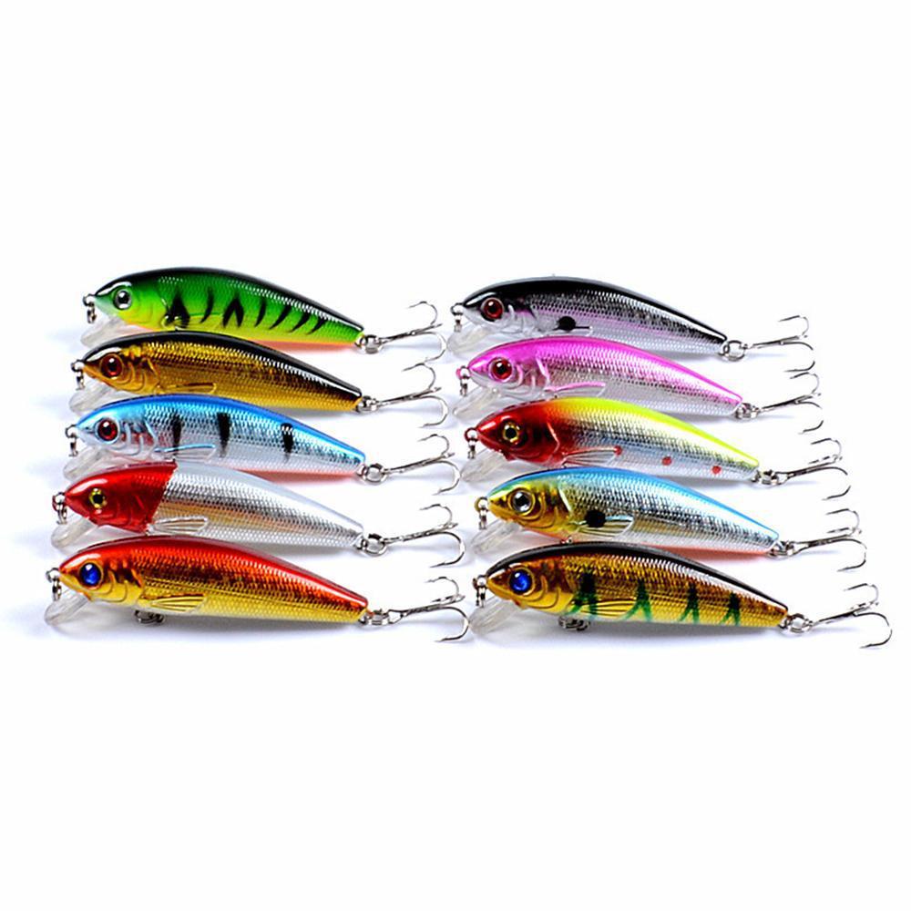 10pcs Floating Artificial Fishing Lure Bait Set with Box