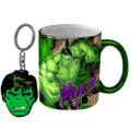 Marvel Hulk Design Metallic Coffee Mug Cup with PVC Key Ring
