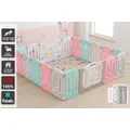 Advwin Foldable Baby Playpen 18 Panel Pink