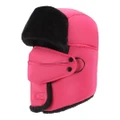 Winter Hats for Men Windproof Warm Hat with Ear Flaps for Skiing And Outdoor Riding-Neck RosePink