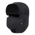 Winter Hats for Men Windproof Warm Hat with Ear Flaps for Skiing And Outdoor Riding-Black