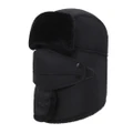 Winter Hats for Men Windproof Warm Hat with Ear Flaps for Skiing And Outdoor Riding-Neck Black