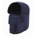 Winter Hats for Men Windproof Warm Hat with Ear Flaps for Skiing And Outdoor Riding-Neck Navy