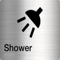 New Best Buy Shower Sign Braille - Silver 210Mm X 180Mm