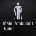 New Best Buy Mat Male Ambulant Toilet Sign Braille - Black 210Mm X 180Mm