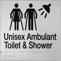 New Best Buy Mfats Unisex Ambulant Toilet and Shower Sign Braille - Silver 210Mm