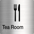 New Best Buy Tea Room Sign Braille - Silver 210Mm X 180Mm