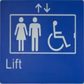 New Best Buy Accessible Lift Sign Braille - Blue 210Mm X 180Mm