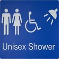 New Best Buy Mfds Unisex Accessible Shower Sign Braille - Blue 210Mm X 180Mm