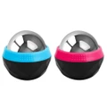 Cryosphere Cold Massage Roller Ball - 2 pack Black with Blue & Black with Rose Red - A Great way to Enhance Blood Circulation and Blood Flow by Controlling with the Pressure of your Hand - Can Be Cold Compress or Hot Compress