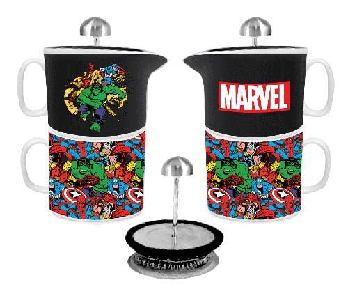 AVENGERS Marvel Ceramic & Metal Coffee Plunger For One Set