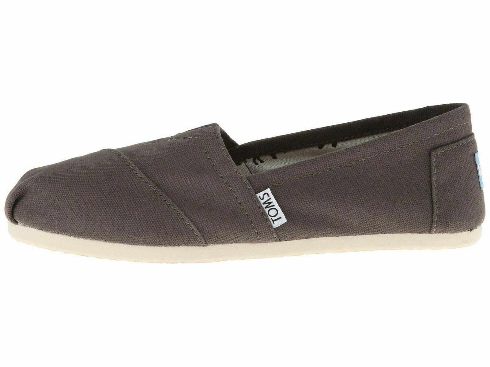 TOMS Womens Alpargata Classic Ash Canvas Sneaker Shoes Espadrilles - Grey - US 5