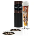 Black Label Beer Glass by P. Chiera - Good Luck / fingers crossed!