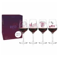 Red Wine glass Boxed Set of 4 - Red as Passion