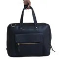 Leather briefcase for men fits 17'' laptop.