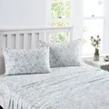 Laura Ashley King Bed Garden Palace Flat/Fitted Sheet/2x Pillowcases Duck Egg