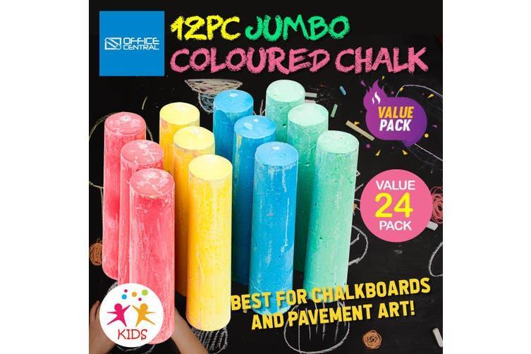 24PCE Chalk Jumbo Coloured Value Pack Creative Kids Fun Bright Artistic Durable