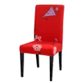 Vicanber Christmas Dining Chairs Seat Covers Slip Stretch Santa Claus Banquet Party Decor (Christmas Snowflakes,1PC)
