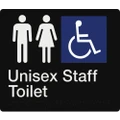 New Best Buy Unisex Accessible Staff Toilet Amenity Sign Braille - Black 210Mm X