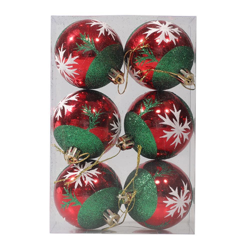 Vicanber 6X Christmas Tree Balls Baubles Xmas Trees Hanging Ornaments Home Party Decors (# E)