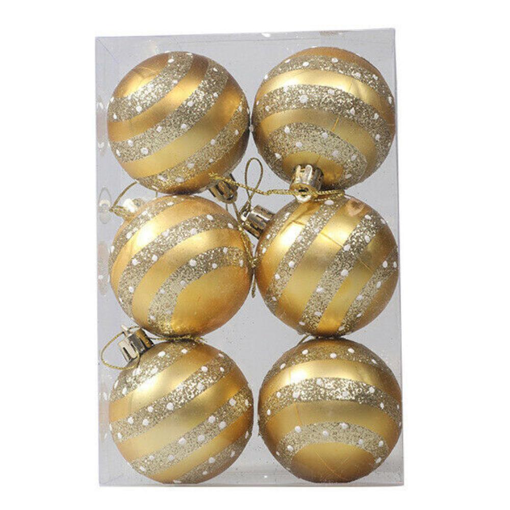 Vicanber 6X Christmas Tree Balls Baubles Xmas Trees Hanging Ornaments Home Party Decors (# H)
