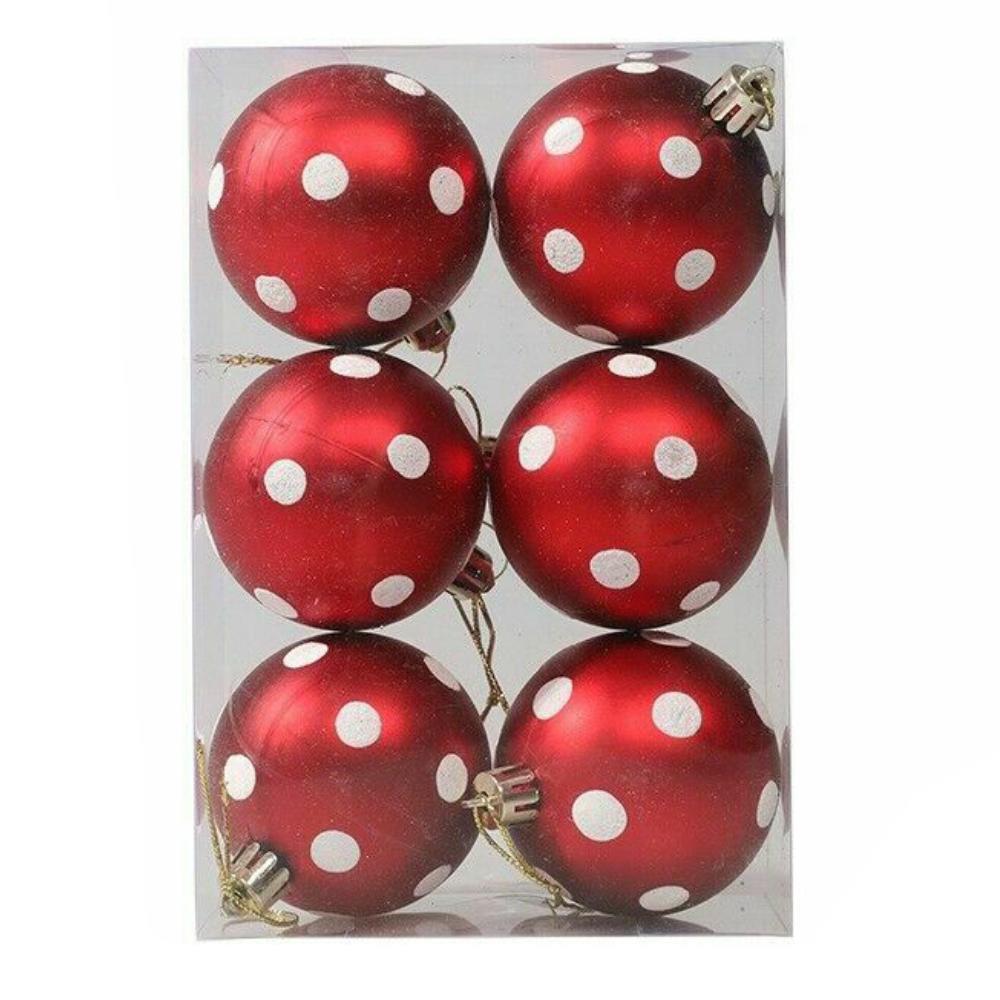 Vicanber 6X Christmas Tree Balls Baubles Xmas Trees Hanging Ornaments Home Party Decors (# J)
