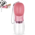 Dog Water Bottle Leak Proof Portable Puppy Water Bottle With Filter Element for Pets Outdoor Walking-Pink, L,550ml