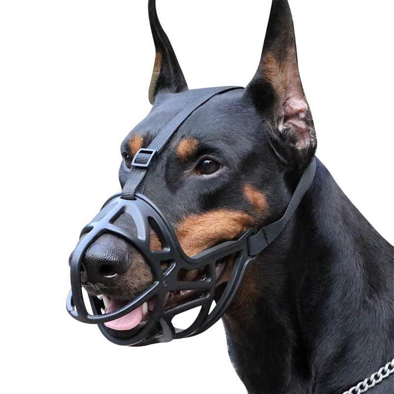 Dog Muzzle Breathable Basket Muzzles for Anti-Biting Barking and Chewing Dog Mouth Cover-Black, M