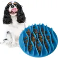 Pet Fun Mat Slow Portable Dog Feeder Bowl Interactive Stop Bloat Pet Anti-Choke Bowl-Blue, L