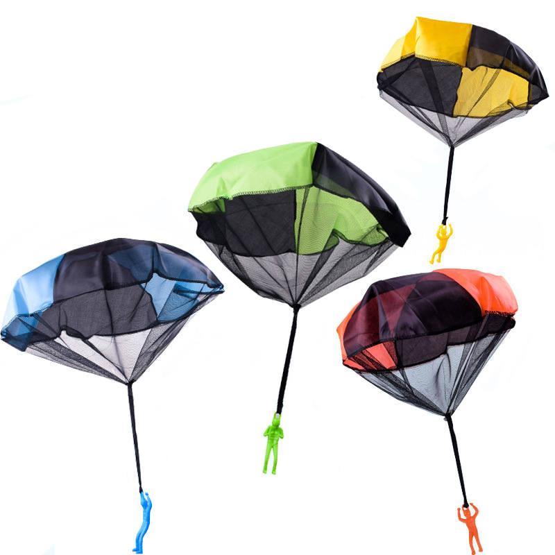 Parachute Toy 4 Pieces Set Free Throwing Outdoor Childrens Flying Toys-Multicolor