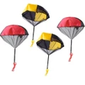 Parachute Toy 4 Pieces Set Free Throwing Outdoor Childrens Flying Toys-RedYellow