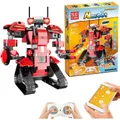 STEM Building Blocks Robot for Kids Remote Control Educational Puzzle Building Block Toys Kits-Red
