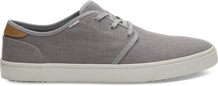 TOMS Mens Canvas Casual Sneakers Low Summer Shoes - Grey - US 8